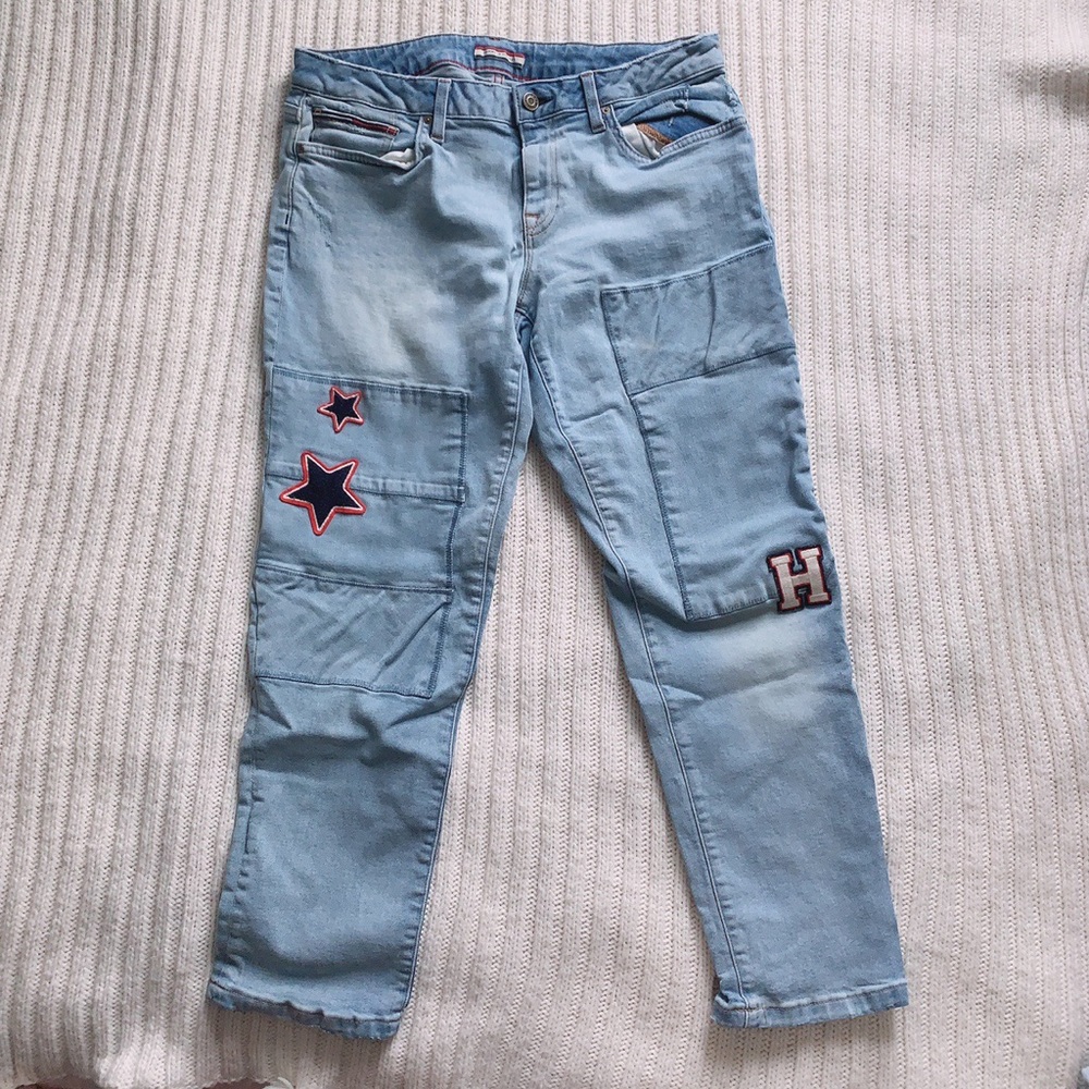Tommy Hilfiger Boyfriend Jeans with Patches